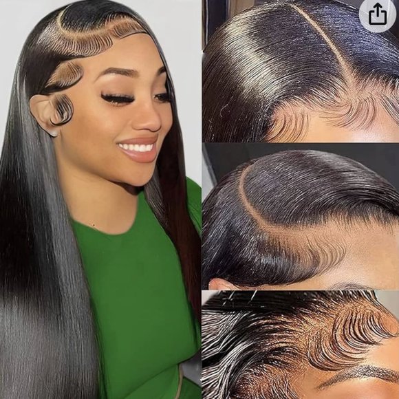 Human Hair 13x6 HD Transparent Lace Frontal 180% density Straight 26inches Wig